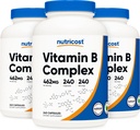 Nutricost High Potency Vitamin B Complex 462mg, 240 Capsules (3 Bottles) - with Vitamin C