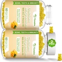 Gommies de calcium à absorption élevée, zinc de magnésium de calcium avec glycinate de magnésium, potassium, vitamine D3 pour les femmes et les hommes- Flavor de mangue 120 Cts