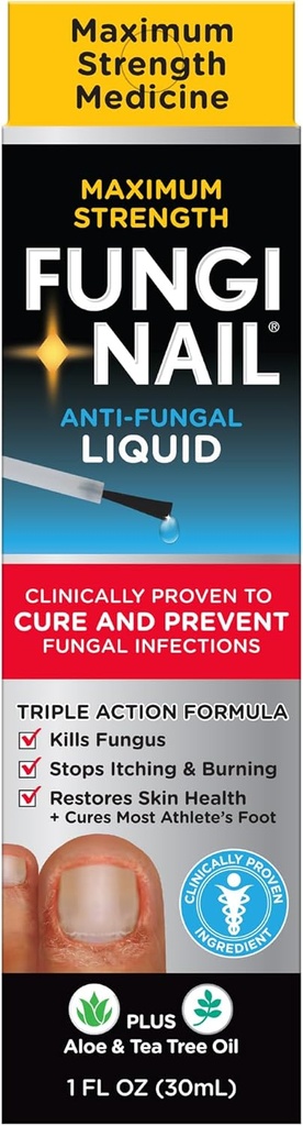 Solution antifongique liquide antifongique, tue les champignons qui peuvent mener à l'ongle et au pied de l'athlète avec Tolnaftate et cliniquement prouvé pour guérir et prévenir les infections fongiques 1 Fl Oz (paquet de 1)