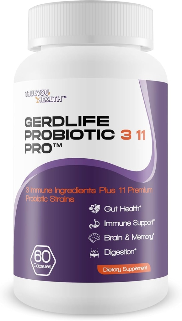 Gerdlife Probiotic 3 11 Pro - Nos meilleurs suppléments probiotiques de soulagement du reflux acide - 11 souches probiotiques premium - Soutien probiotique pour la santé de Gut pour aider à soulager le Gerd naturel - pilules de reflux acide