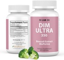 MLAB36 DIM Ultra 350 mg avec extrait de brocoli et biopérine - Supplément DIM pour les hommes et les femmes pour le métabolisme œstrogène support et équilibre hormonal - sans OGM et sans gluten 60 capsules de végétalien - Fabriqué aux États-Unis
