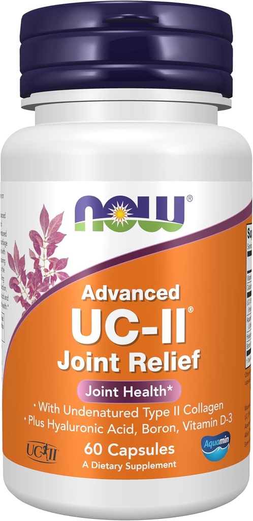 Suppléments, UC-II Advanced Joint Relief avec collagène de type II non dénaturé, plus acide hyaluronique, Boron, vitamine D-3, 60 capsules de légumes
