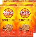 Métamucil Fiber Thins, Supplément de fibre quotidienne Snack, Poudre de musc de Psyllium, 5g Fibre par portion, Soutient la santé digestive et Satisfait la faim, Flacon d'épice de cannelle, paquet de 4, 12 portions chacun
