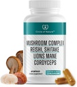 Supplément complexe Brain Booster Mushroom, uplifter naturel avec 10 champignons de fonction, Lions Mane, Reishi, Cordyceps et 7 Plus en Capsules 1330mg Fabriqué aux États-Unis, 60 Capsules