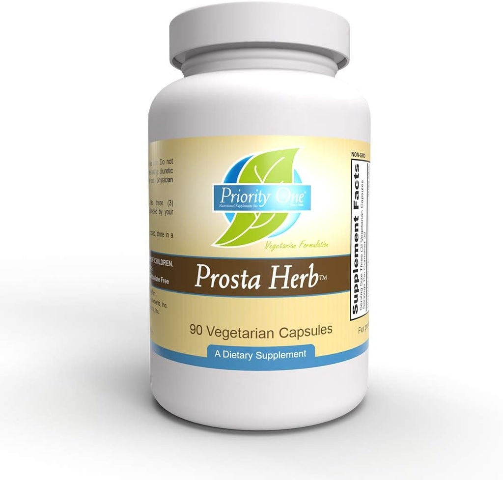 Priorité 1 Vitamines Prosta Herb 90 Capsules végétariennes - Soutenir une prostate saine tout en maintenant les hormones mâles dans la gamme normale*.