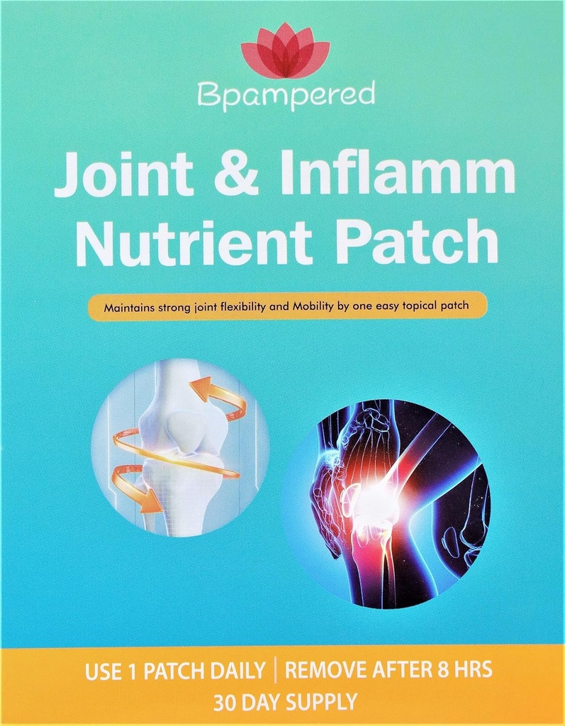 Joint & Inflamm Nutrient Patch - Glucosamine Chondroitin Complex avec MSM pour la santé conjointe, favorise la flexibilité et la mobilité des articulations, le soulagement du malaise articulaire