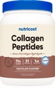 Poudre de peptides de collagène de Nutricost 1LB (454 G) (chocolat) - Hydrolysat de collagène de viande bovine d'herbe