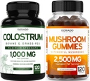 DORADO NUTRITION Supplément de colostrum 1000mg par portion et par champignon Gummies (120 comte) Supplément de champignons