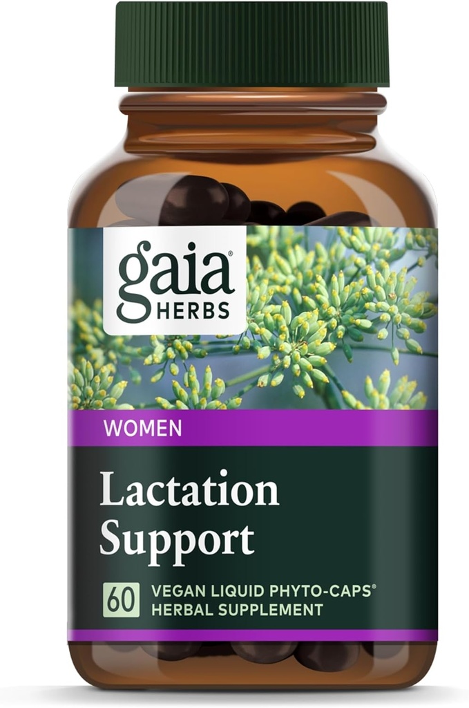Gaia Herbs Le soutien de l'allaitement - soutient la production saine de lait maternel chez les mères allaitantes* - avec graines de fénugreek, graines de fenouil et feuilles de framboise - 60 capsules de phytosules liquides végétaliennes (20 jours)