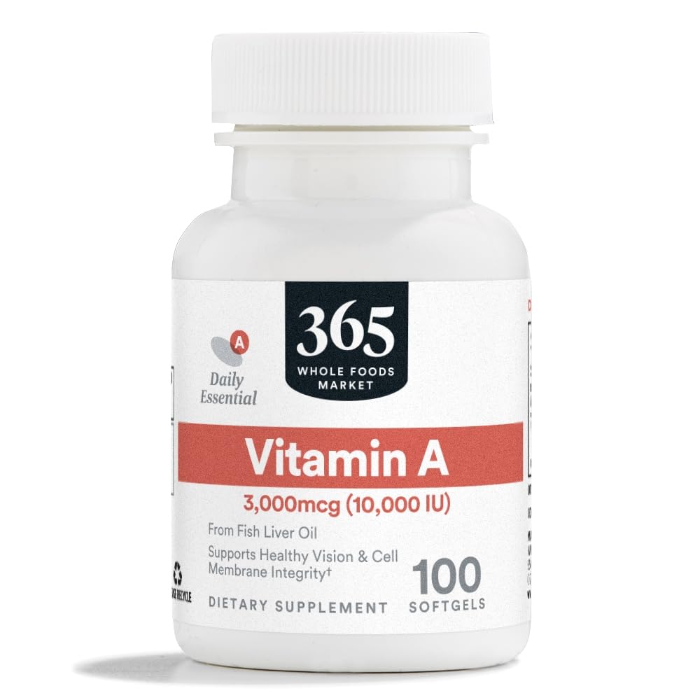 365 par marché des aliments entiers, vitamine A 10 000 UI, 100 CT