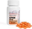 Comprimés d'aspirine enrobée entérique 325mg (100 Nombre) par GeriCare- AINS analgésique et réducteur de fièvre Aspirine enduite pour adultes- Force régulière Aspirine pour mal de tête Arthrite Douleur menstruelle et musculaire