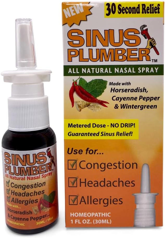 Spray nasal au poivre de plomb de Sinus, soulagement de l'allergie et du sinus, congestion, maux de tête, 1 fl oz