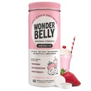 Antiacide de Wonderbelly, soulagement efficace des brûlures d'estomac et de l'indigestion instantanée de l'acide, comprimés à croquer d'une force supplémentaire, carbonate de calcium de 1000 mg, pas de talc ou de colorant, milkshake de fraise, compte 60