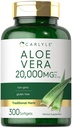 Carlyle Aloe Vera Softgel Capsules 20 000mg de poids 300 Aloe Vera Gel Supplement de non-OGM, sans gluten