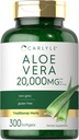 Carlyle Aloe Vera Softgel Capsules 20 000mg de poids 300 Aloe Vera Gel Supplement de non-OGM, sans gluten