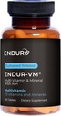 Endur-VM Multivitamines et minéraux (avec fer), Multivitamines quotidiennes avec minéraux vitaux, vitamine B, vitamine D et acide folique, sans gluten, 150 comprimés