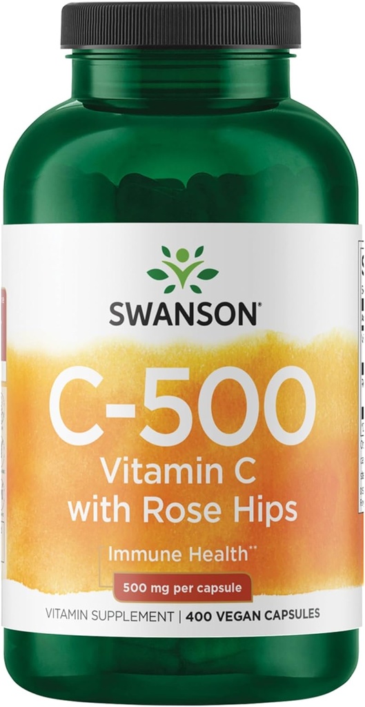 Swanson Vitamine C avec Rose HIPS 500 Milligrammes 400 Capsules