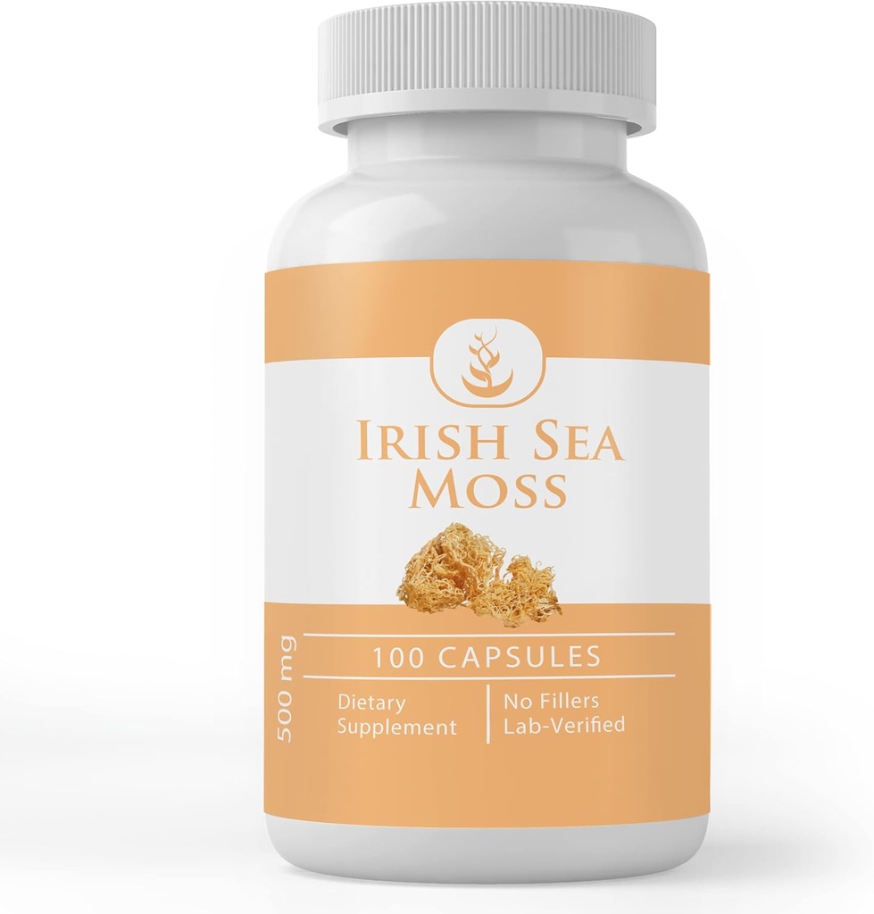 PURE ORIGINAL INGRÉDIENTS Irish Sea Moss (100 Capsules) Toujours Pure, Pas d'additifs ou de remplissage, Lab Vérifié