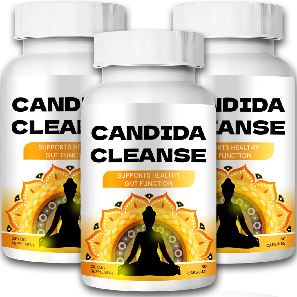 Candida Cleanse - Support Gut & Colon, Formule avancée - Origan Feuille, Wormwood, Noix noire, Acides Capryliques