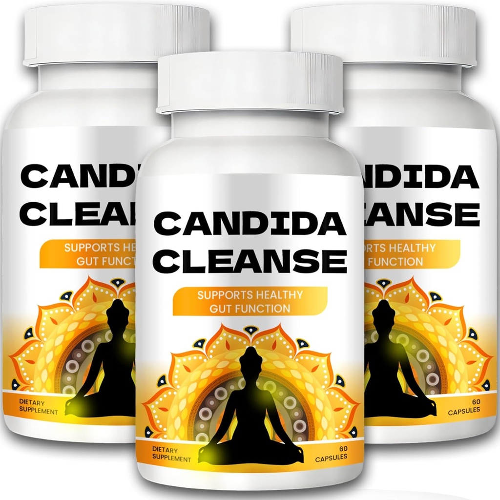 Candida Cleanse - Support Gut & Colon, Formule avancée - Origan Feuille, Wormwood, Noix noire, Acides Capryliques