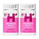 Habit Femmes Multi Supplément 2 Pack (120 Capsules) - Nouveau look, soutient la santé générale et le bien-être, 23 Vitamines et minéraux essentiels, Extraits de fruits, Folate, Fer, B12, Biotine, Non-OGM