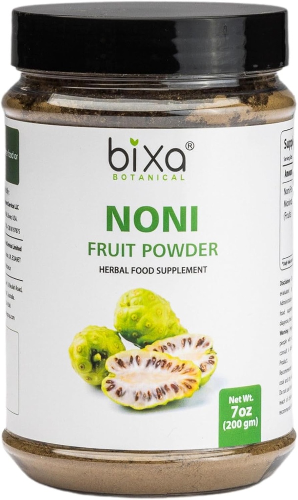 Bixa BOTANIQUE Ayurvédique complément naturel à base de plantes Noni Poudre Pure Authentic Qualité Premium (Morinda Citrifolia) 7 Oz / 200g