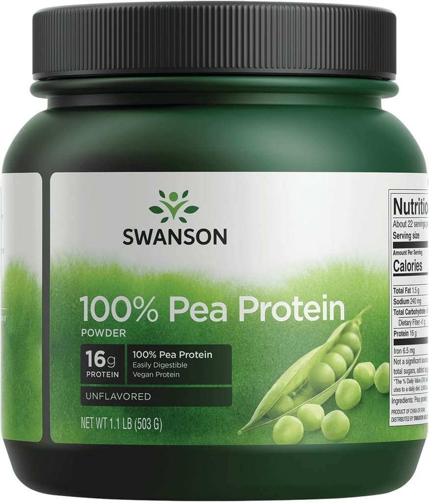 Swanson 100% Pure Pea Protein 1.1 lb (503 g) Pwdr