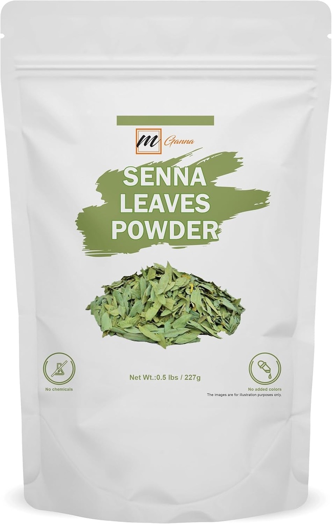 Poudre de Senna 100% naturelle 0,5 LBS / 227 GMS (Cassia Angustifolia) pour la santé et les soins de la peau