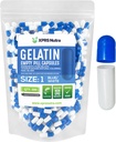 XPRS Nutra Taille 1 Capsules vides - 500 Compte Capsules de gélatine vides - Remplissage de la gélule de bricolage - Capsules de gel de pilule de viande bovine pure pour les suppléments Do-It-Youlf (Blue/White)