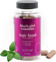 Vitamines Fille Noire - Supplément Biotine pour les Cheveux avec Collagène pour le soutien de la croissance des cheveux, Vegan, Sans gluten, 60ct