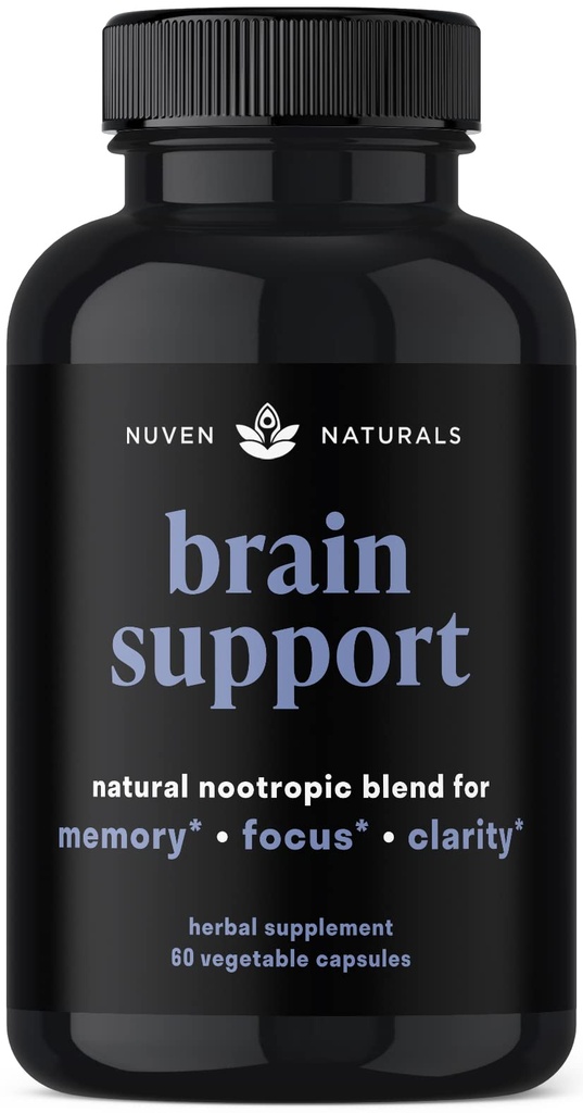 Supplément de soutien au cerveau - Mémoire naturelle et supplément de focus avec Lion, Ginkgo Biloba, Bacopa Monnieri & Ashwagandha Racine - Nootropics naturels et booster cerveau