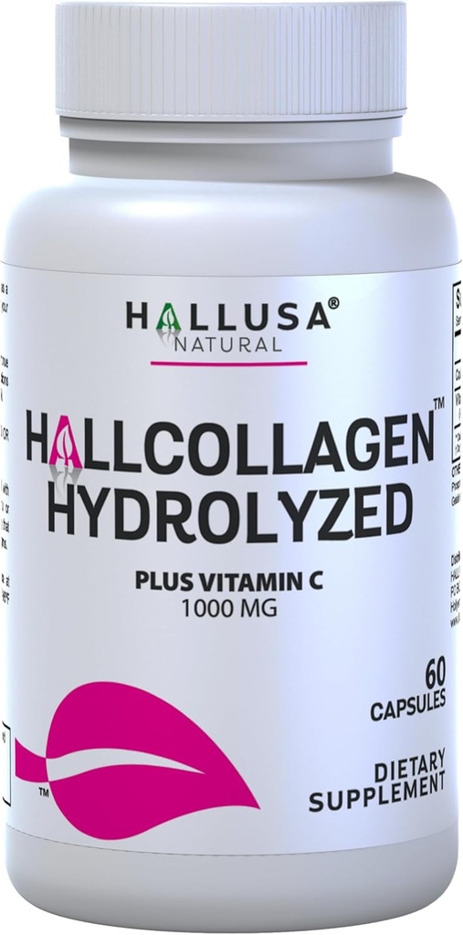 Cólageno hidrolizado - Pastillas de colágeno - Piel, arrugas y antienvejecimiento – Fortalecimiento del Cabello y uñas – Dolor en articulaciones – Collagen HYDROLIZED Plus Vitamine C 1000 MG 60 Cap