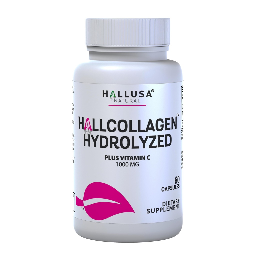 Cólageno hidrolizado - Pastillas de colágeno - Piel, arrugas y antienvejecimiento – Fortalecimiento del Cabello y uñas – Dolor en articulaciones – Collagen HYDROLIZED Plus Vitamine C 1000 MG 60 Cap