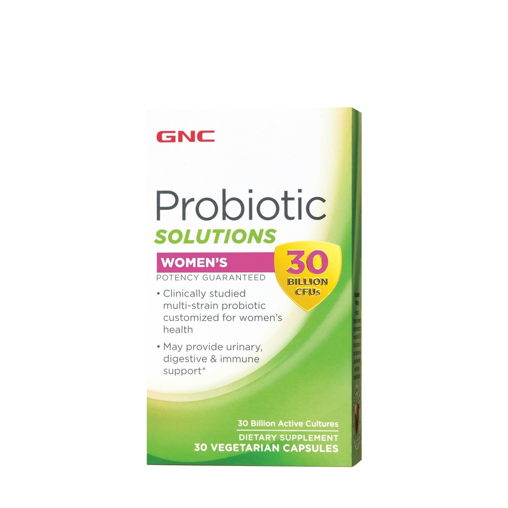 GNC Probiotic Solutions Women's with 30 Million CFUs, cliniquement étudié multi-train pour les femmes, soutient la santé digestive et immunitaire, végétarienne, 30 capsules