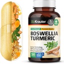 Supplément curcuma BIO KRAUTER avec capsules d'extrait de Boswellia - 2000 mg Mélange - 100 Compte - Végétalien Boswellia Turmeric (Curcumine) - Formule avec poivre noir