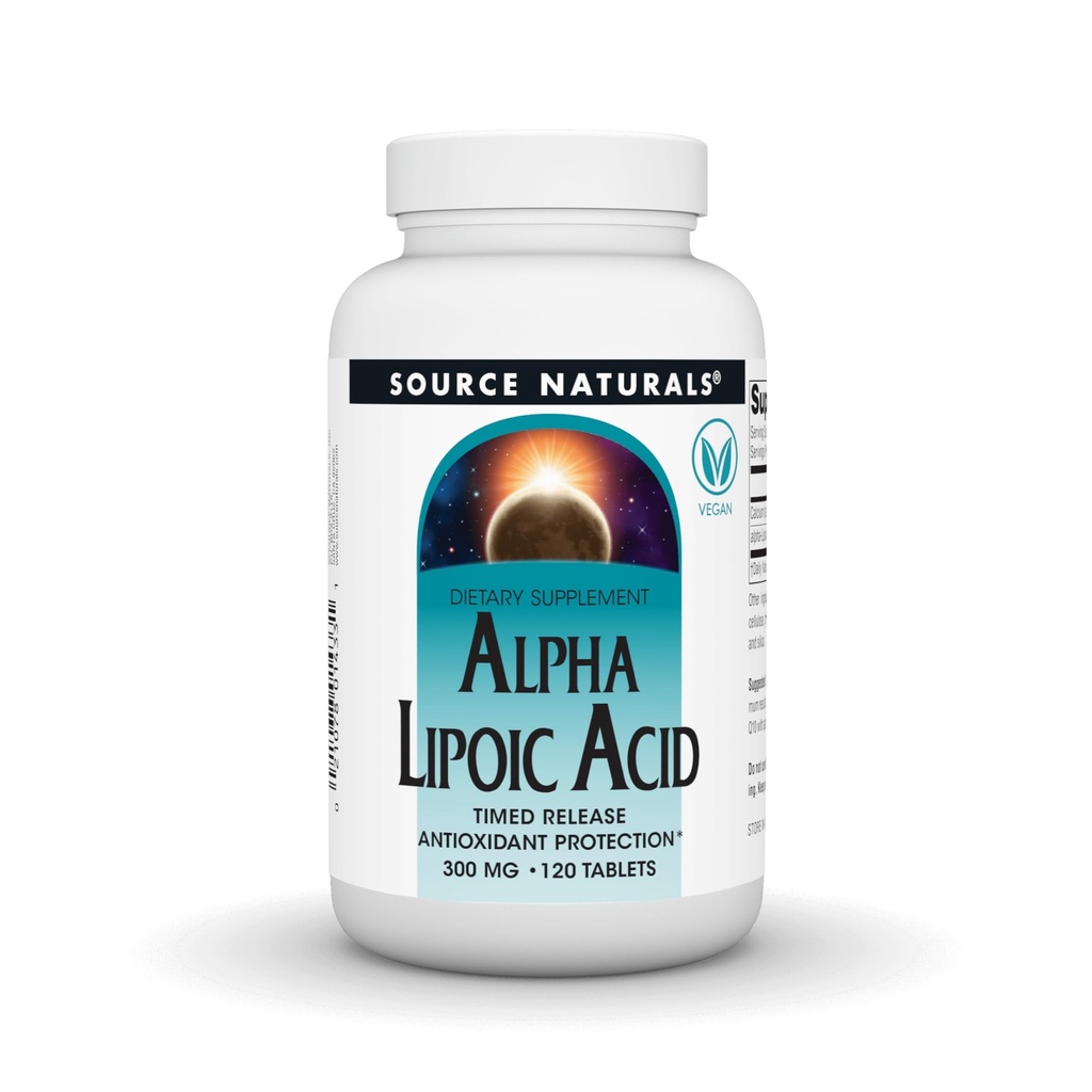 Source Naturals Alpha Acide lipoïque, Protection antioxydante libérée dans le temps* - 120 comprimés de libération dans le temps