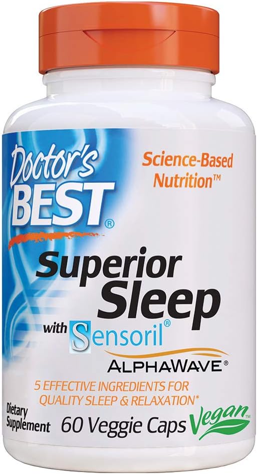 Meilleur sommeil supérieur du docteur avec sensoril, formule contient Ashwagandha, 5-HTP, L-Theanine & GABA, 60 comte
