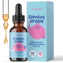 JoySpring Genius Drops for Kids.com Supplément cliniquement prouvé Focus.com Complement à base de plantes liquides avec Ginkgo Biloba pour enfants (1 fl oz) 30 portions