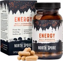 Organic ‘Energy’ Mushroom Extract Capsule Supplement | Stamina & Endurance | Cordyceps, Reishi, Turkey Tail | 100% Fruiting Body Extracts | Vegan, Non-GMO | Made in USA - 120ct