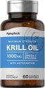 Piping Rock Krill Oil 1000 mg de softgels avec Omega 3, EPA, DHA.