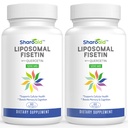 Fisetin liposomale avec suppléments Quercetin 1200 mg par portion, Polyphénols à haute absorption Antioxydants pour les femmes, Hommes,Non-OGM,Sans gluten,2 Bouteilles-120 Softgels