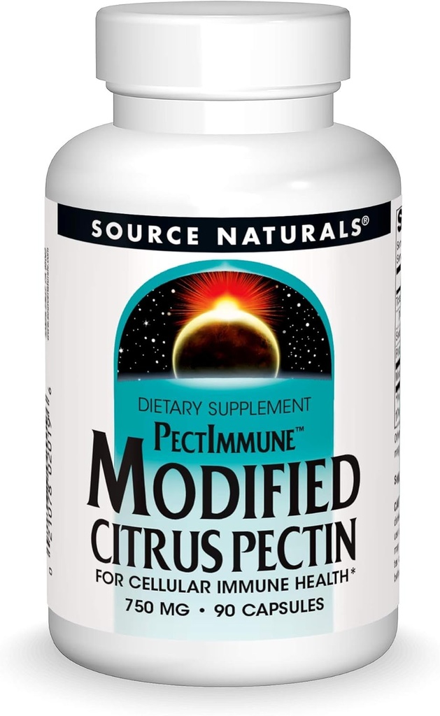 Source Naturals PectImmune, agrumes modifiés Pectine, pour la santé immunitaire cellulaire*, 750 mg - 90 capsules