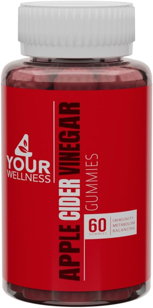 Gommies de vinaigre de cidre de pomme, 1000mg Tous naturels, casher, sans gélatine, sans gluten, végétalien, non OGM (60 Nombre (paquet de 1))