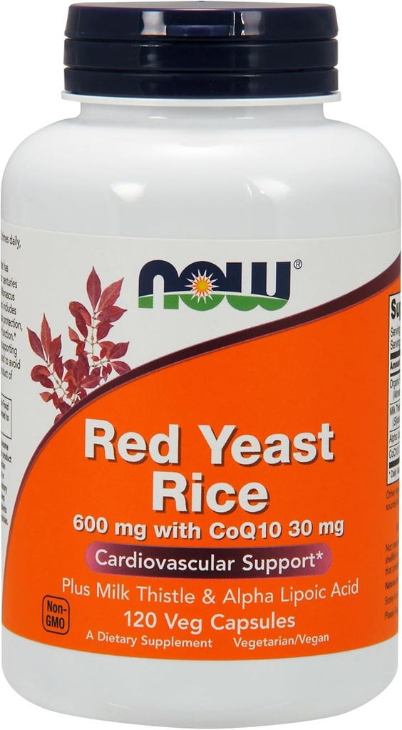 Nourriture, levure rouge avec Co Q10 Ala, 120 capsules de légumes