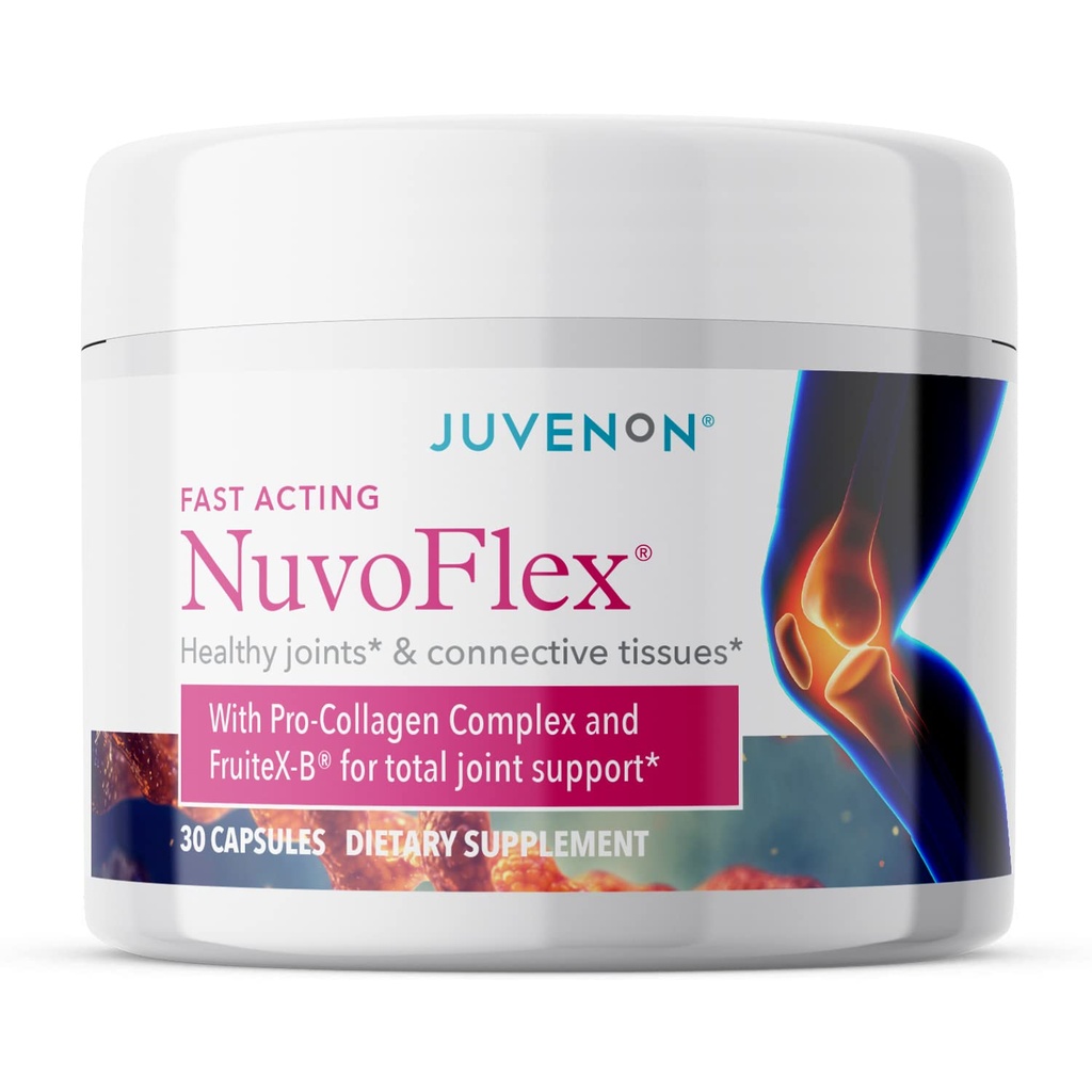 Juvenon NuvoFlex.Supplément de soutien conjoint avec Glucosamine, Chondroïtine, Vitamine K, B, Mobilité et Relief (30 capsules)