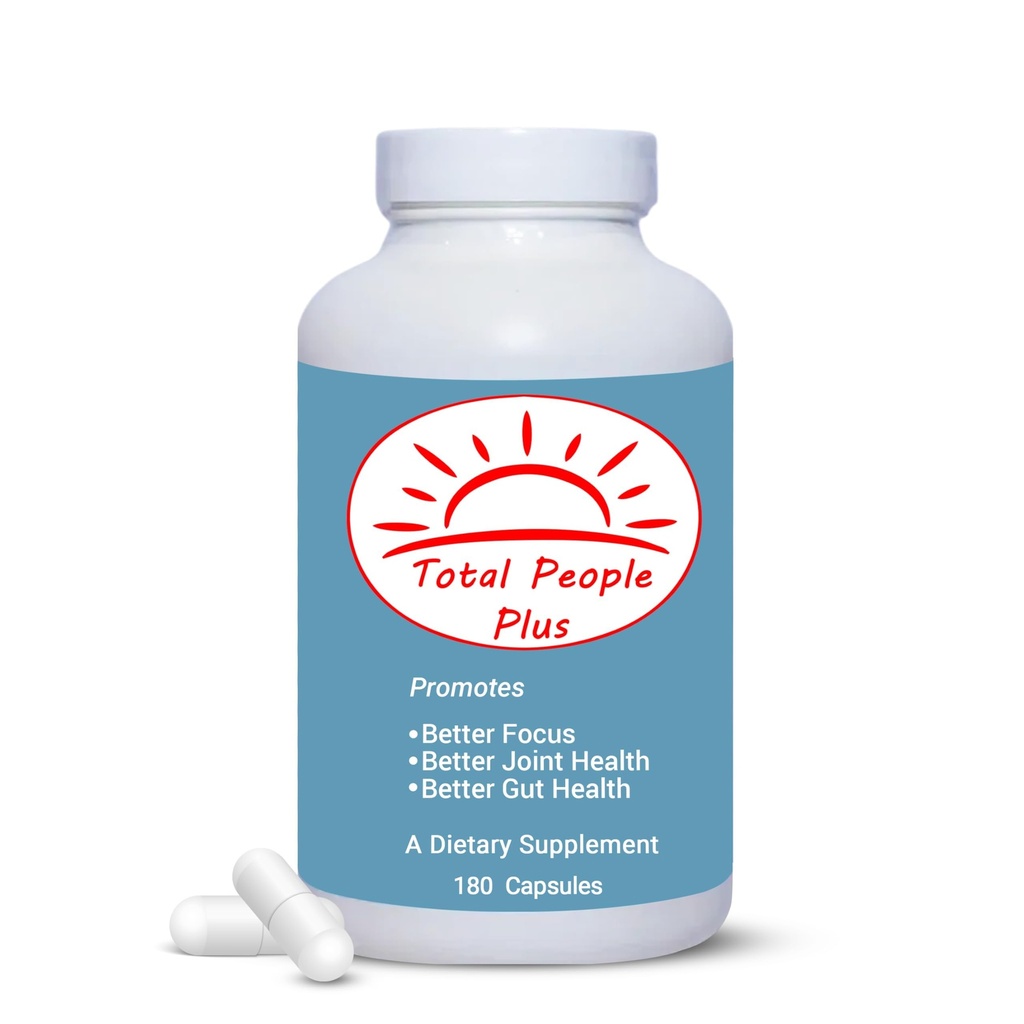 Total People Plus - Multivitamines et minéraux pour adultes - Suppléments alimentaires riches en minéraux majeurs avec mélange de vitamines A, D et E - stimule l'énergie et la vitalité - 180 capsules