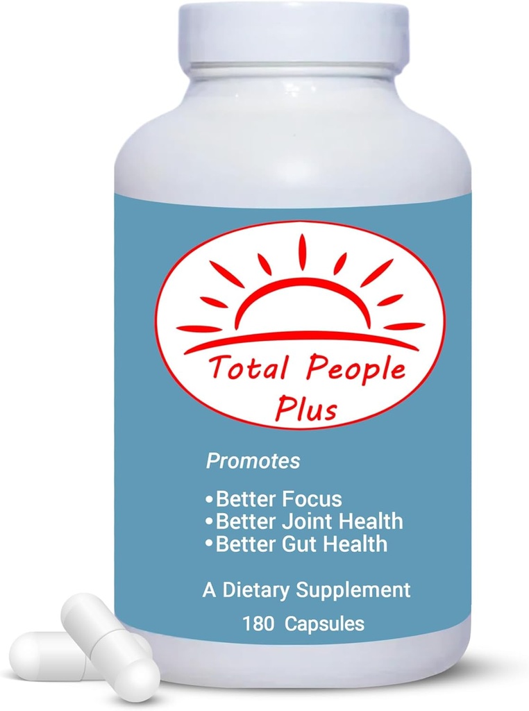 Total People Plus - Multivitamines et minéraux pour adultes - Suppléments alimentaires riches en minéraux majeurs avec mélange de vitamines A, D et E - stimule l'énergie et la vitalité - 180 capsules