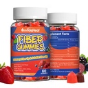 Gummies de fibre, Fibre alimentaire, pour les femmes et les hommes, Gut soutien de la santé, non-OGM, non-gluten, végétalien, mélange de baies et de fraises, 120 Gummies de comte