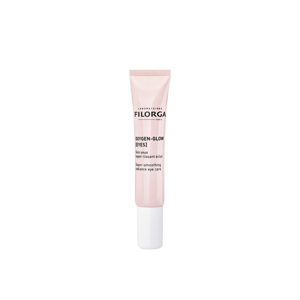 Filorga Oxygen-Glow crème super lissant les yeux, combine l'acide hyaluronique et les enzymes pour le traitement quotidien rapide des yeux fatigués, puffines, et des cercles sombres, 0,5 Fl Oz (paquet de 1)