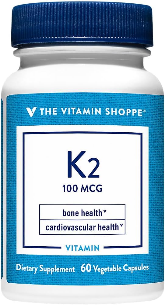 The Vitamin Shoppe Vitamin K2-100 MCG (60 Vegetarian Capsules)
